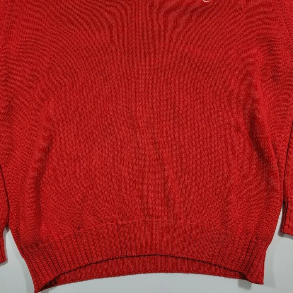 Byford Pullover Vneck‎ Sweater - Red - Knit - Cotton - XXL New - Vintage